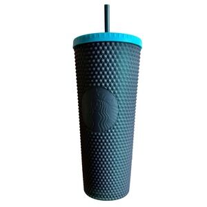 Starbucks 2021 Studded‎ Tumbler Venti 24oz Matte Evergreen Teal Lid Cold Cup